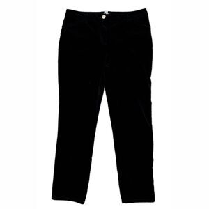 Chicos Black Velour Pants Jeans 5 Pocket Straight Leg Size 1 Designer Whimisgoth